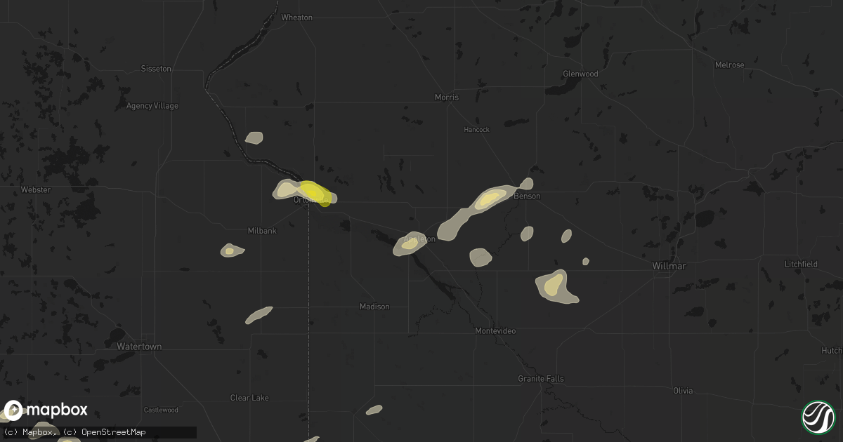 Hail map in Appleton, MN on June 4, 2026
