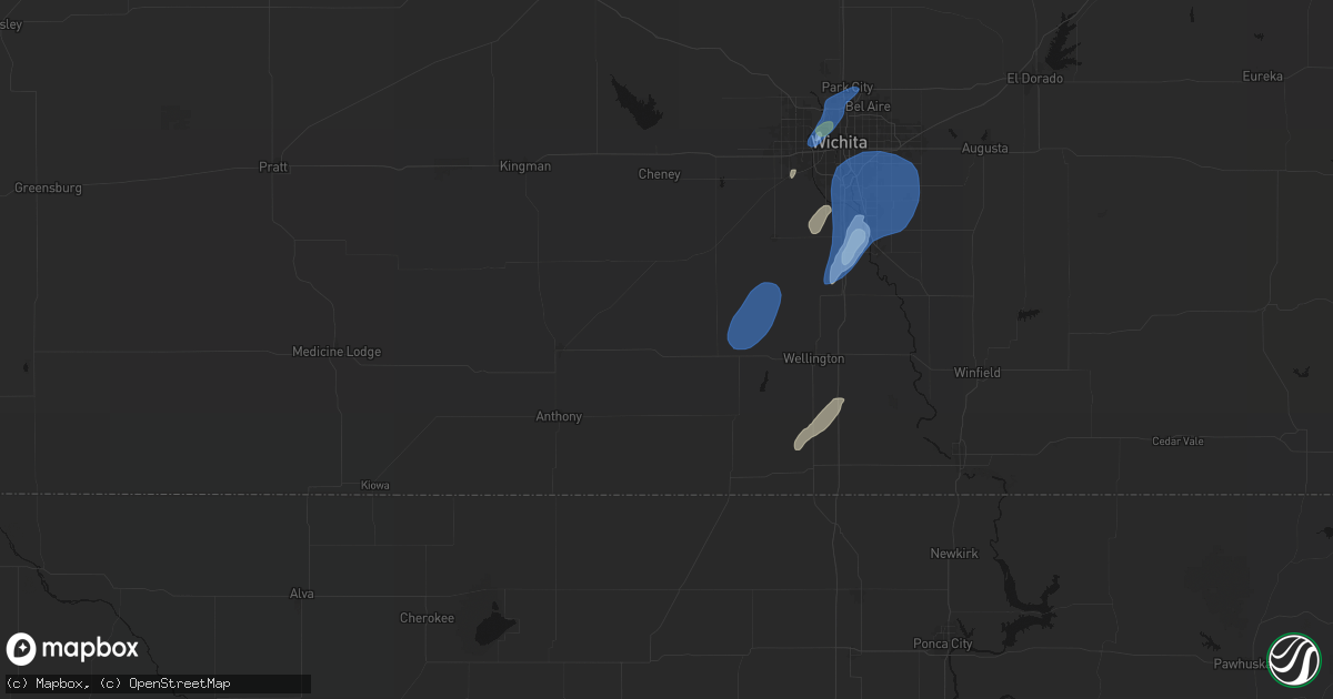 Hail map in Argonia, KS on June 4, 2026