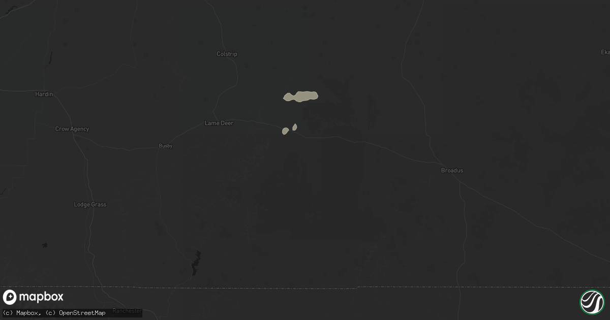 Hail map in Ashland, MT on June 4, 2026