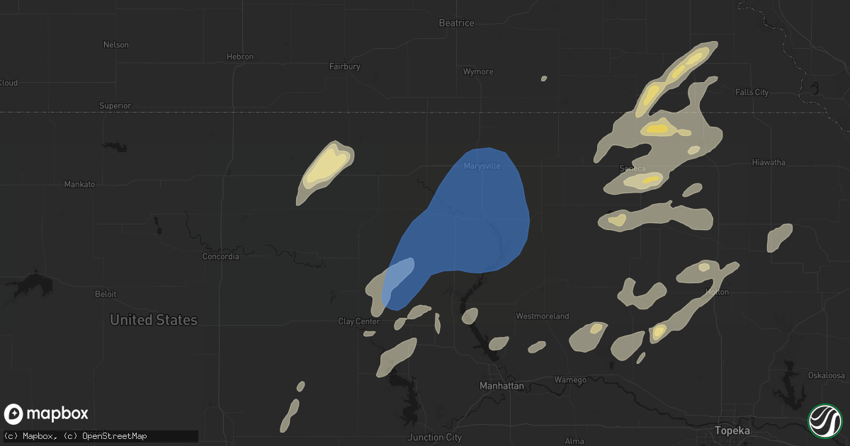 Hail map in Barnes, KS on June 4, 2026