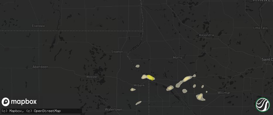 Hail map in Beardsley, MN on June 4, 2026