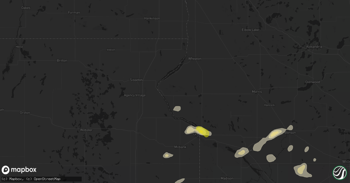 Hail map in Beardsley, MN on June 4, 2026