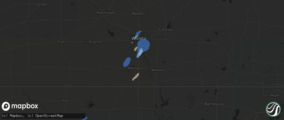 Hail map in Belle Plaine, KS on June 4, 2026