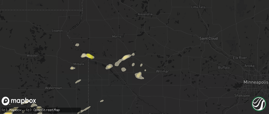 Hail map in Benson, MN on June 4, 2026