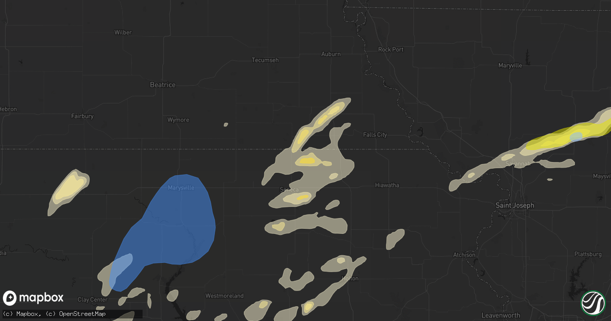 Hail map in Bern, KS on June 4, 2026
