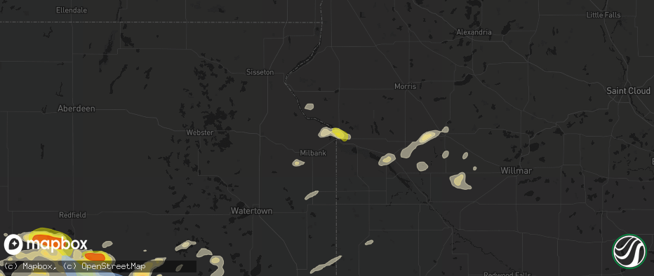 Hail map in Big Stone City, SD on June 4, 2026