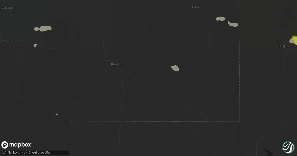 Hail map in Boyes, MT on June 4, 2026