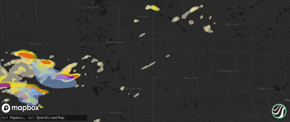 Hail map in Brandt, SD on June 4, 2026