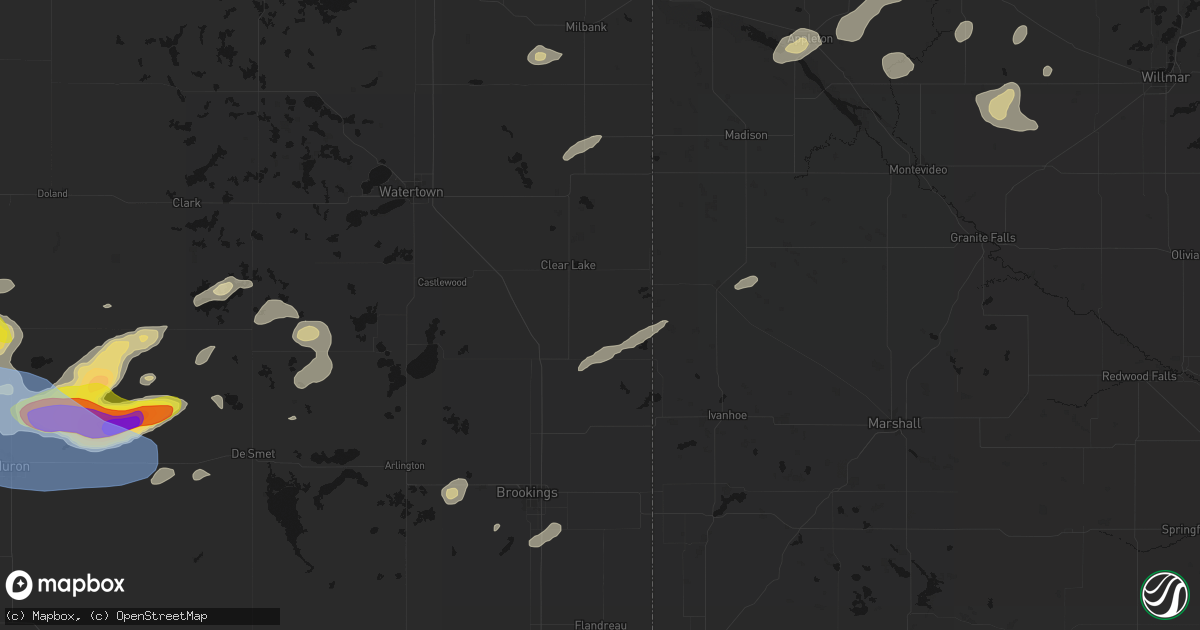 Hail map in Brandt, SD on June 4, 2026