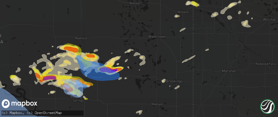 Hail map in Bryant, SD on June 4, 2026