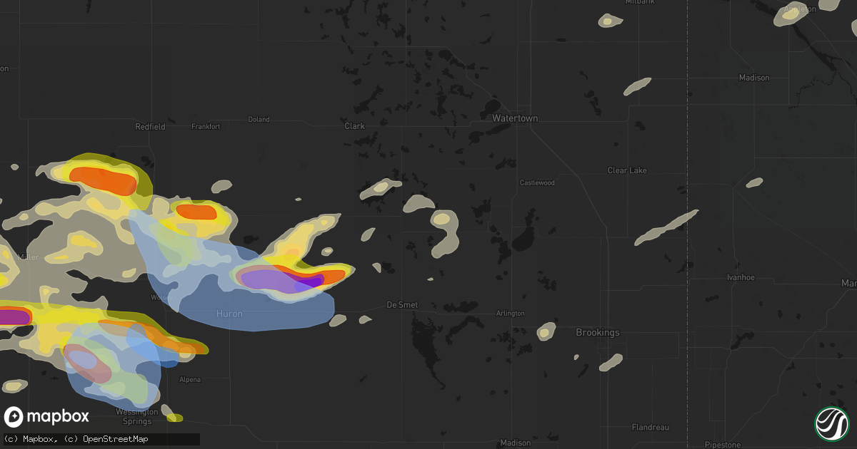 Hail map in Bryant, SD on June 4, 2026