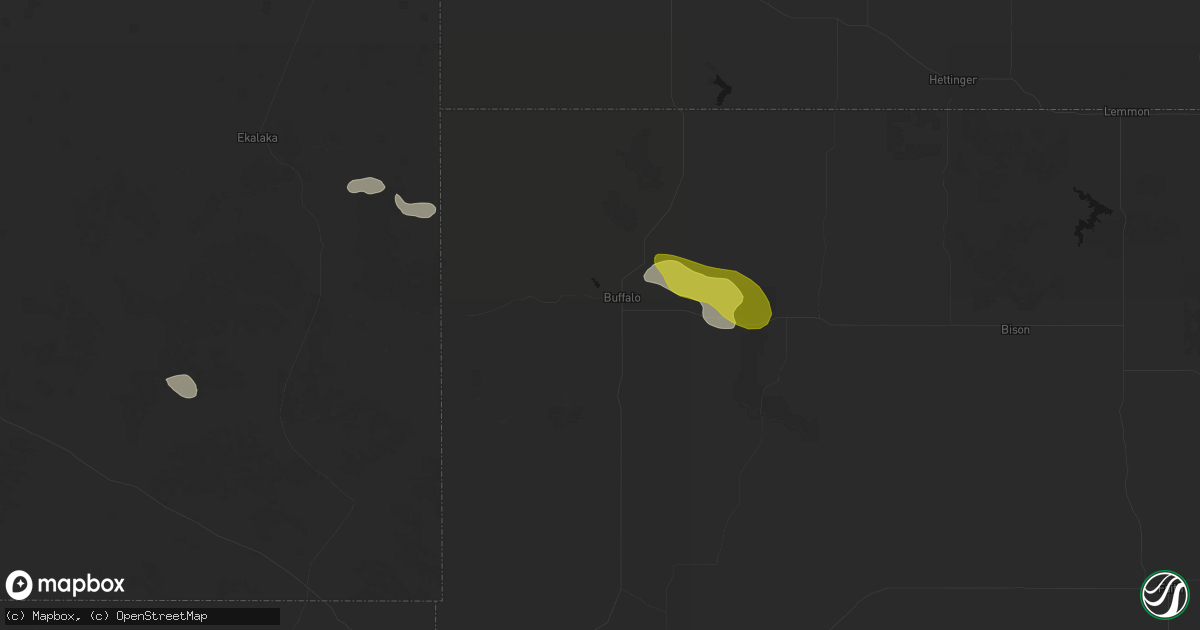 Hail map in Buffalo, SD on June 4, 2026