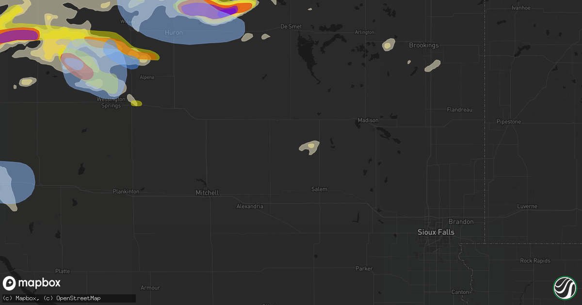 Hail map in Canova, SD on June 4, 2026