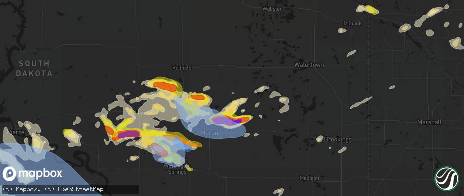 Hail map in Carpenter, SD on June 4, 2026