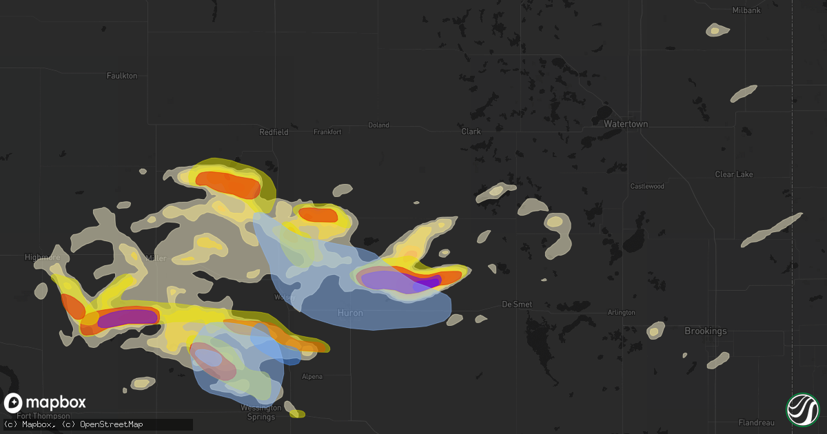Hail map in Carpenter, SD on June 4, 2026
