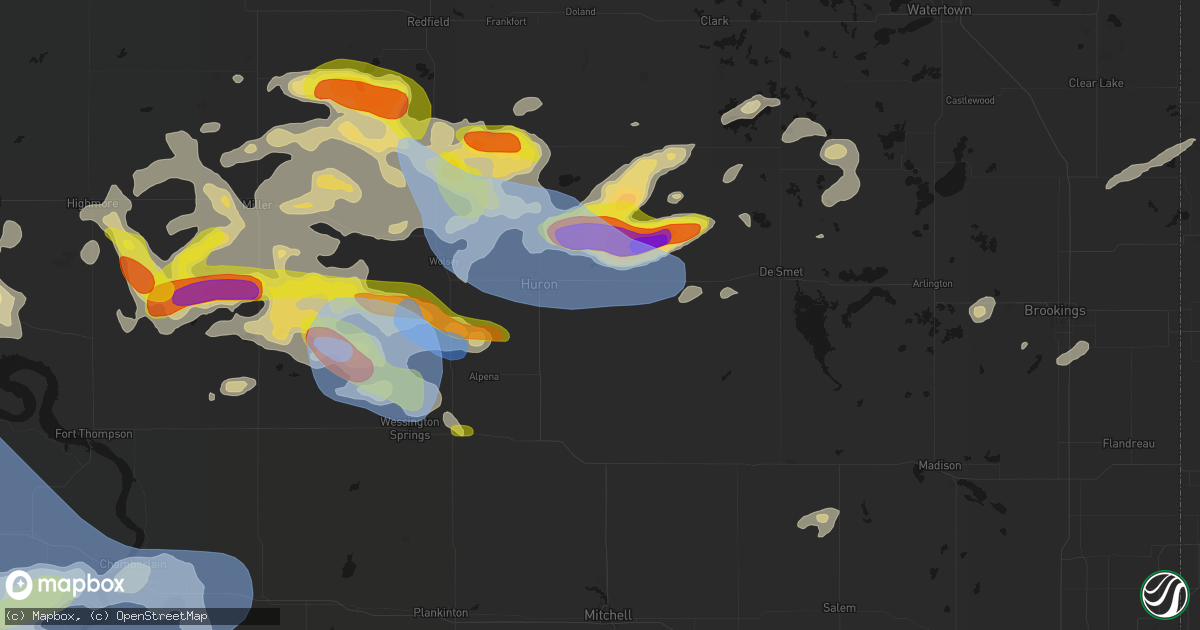 Hail map in Cavour, SD on June 4, 2026