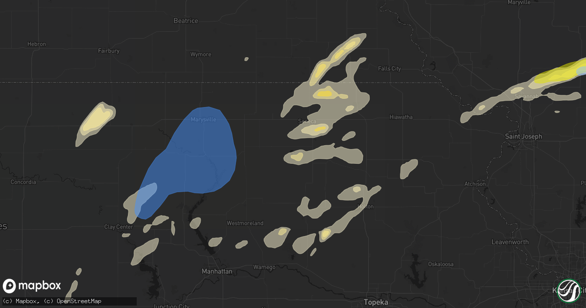 Hail map in Centralia, KS on June 4, 2026