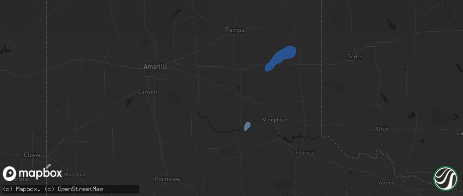 Hail map in Clarendon, TX on June 4, 2026