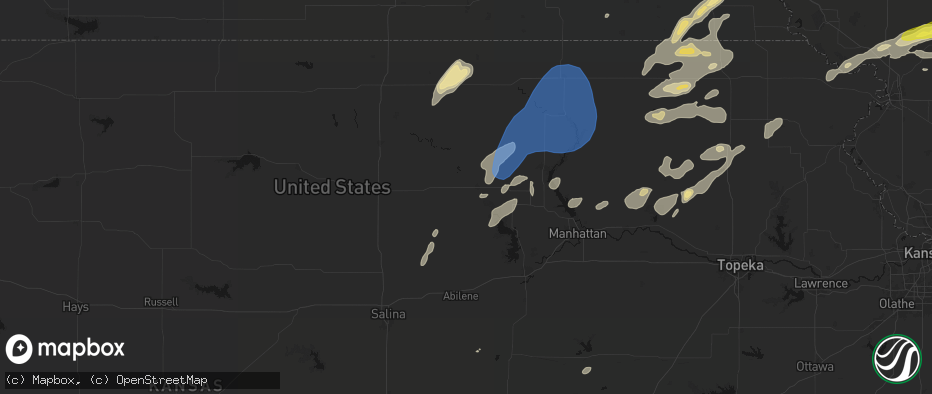 Hail map in Clay Center, KS on June 4, 2026