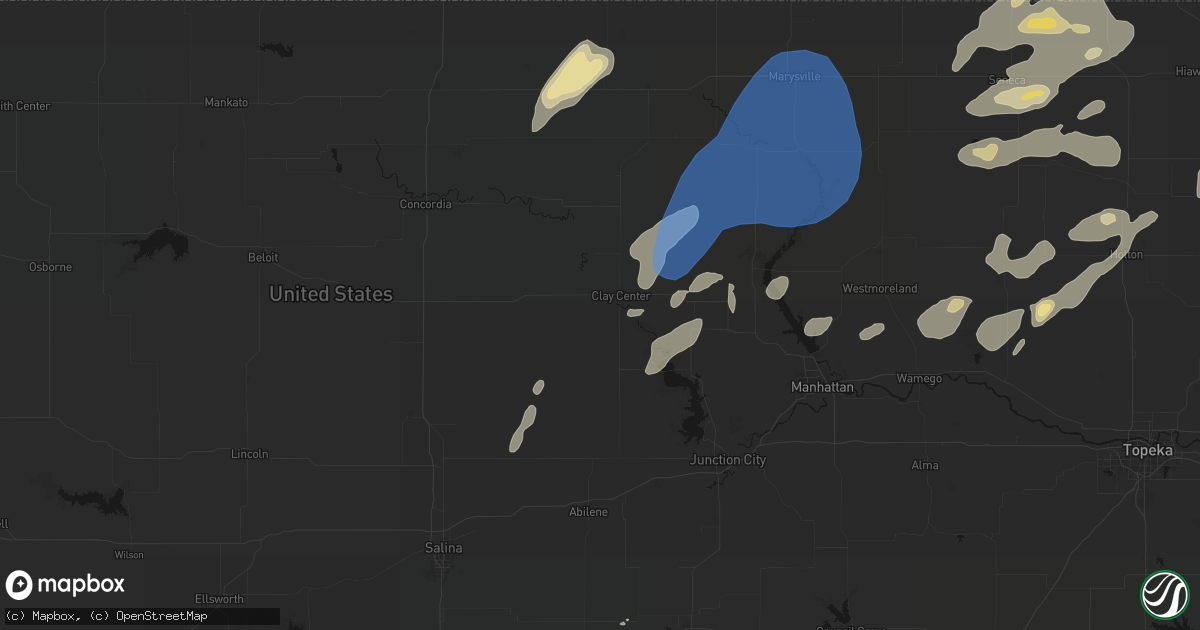 Hail map in Clay Center, KS on June 4, 2026