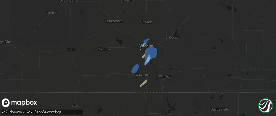 Hail map in Clearwater, KS on June 4, 2026