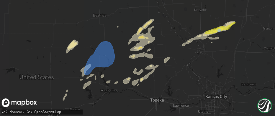 Hail map in Corning, KS on June 4, 2026