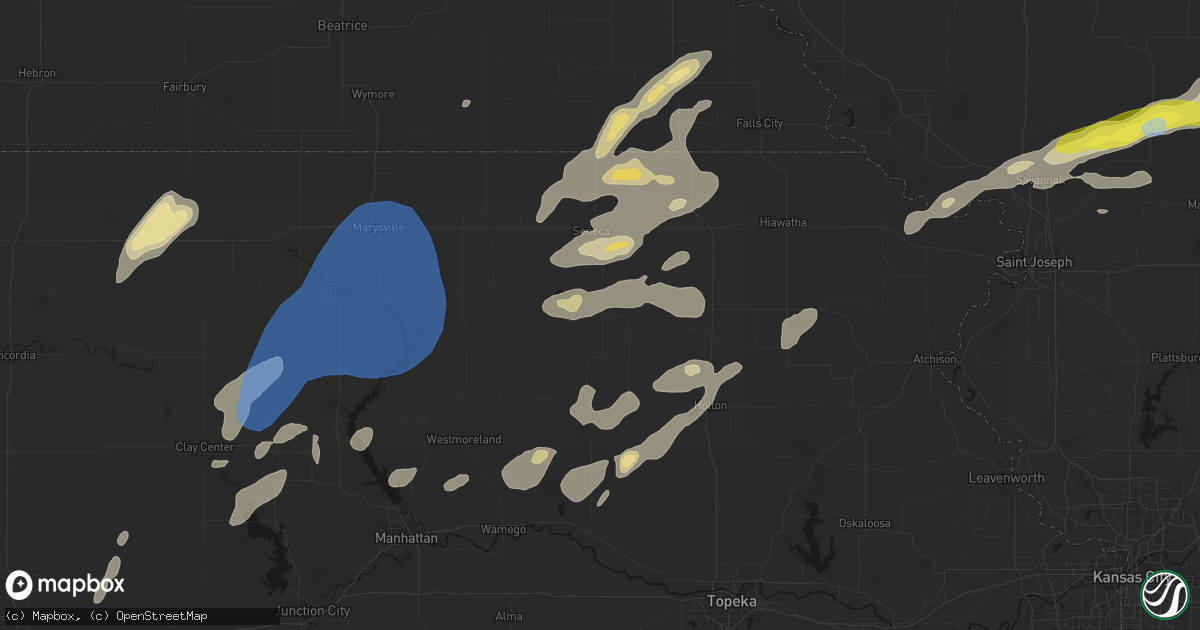 Hail map in Corning, KS on June 4, 2026