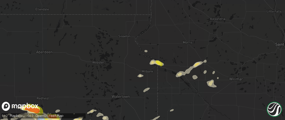 Hail map in Corona, SD on June 4, 2026