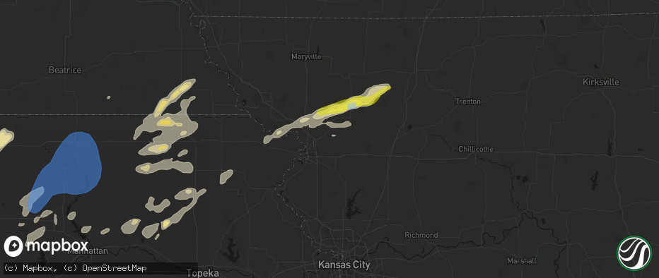 Hail map in Cosby, MO on June 4, 2026