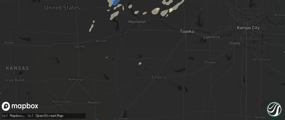 Hail map in Council Grove, KS on June 4, 2026
