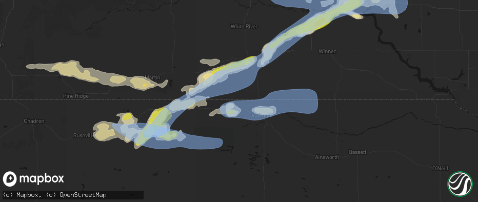 Hail map in Crookston, NE on June 4, 2026