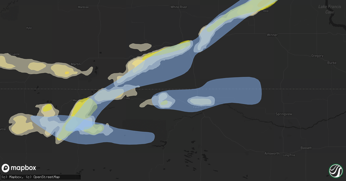 Hail map in Crookston, NE on June 4, 2026