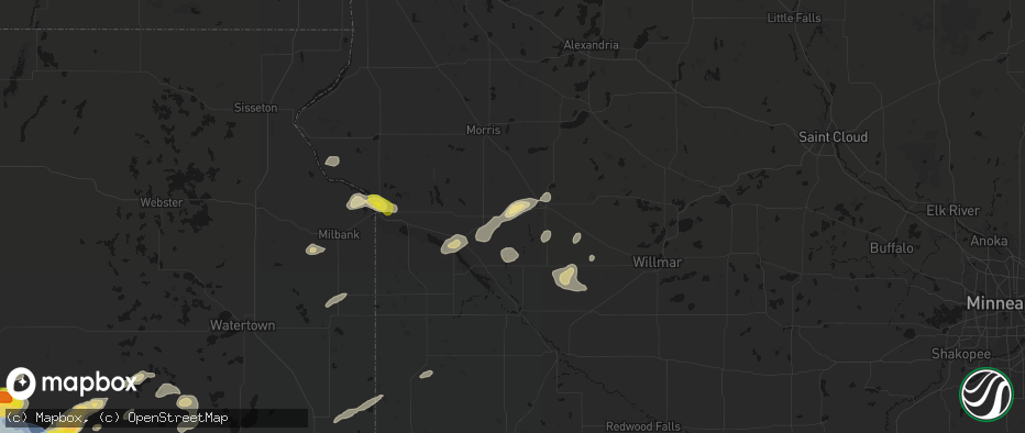 Hail map in Danvers, MN on June 4, 2026