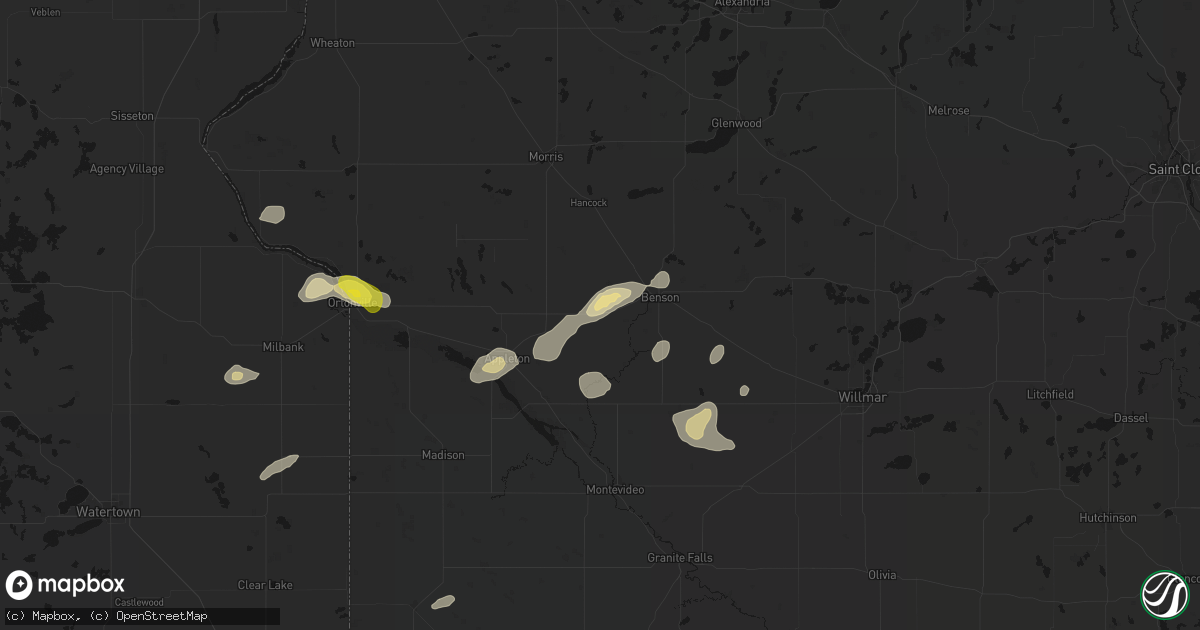 Hail map in Danvers, MN on June 4, 2026