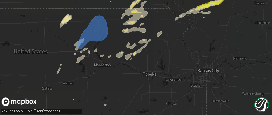 Hail map in Delia, KS on June 4, 2026