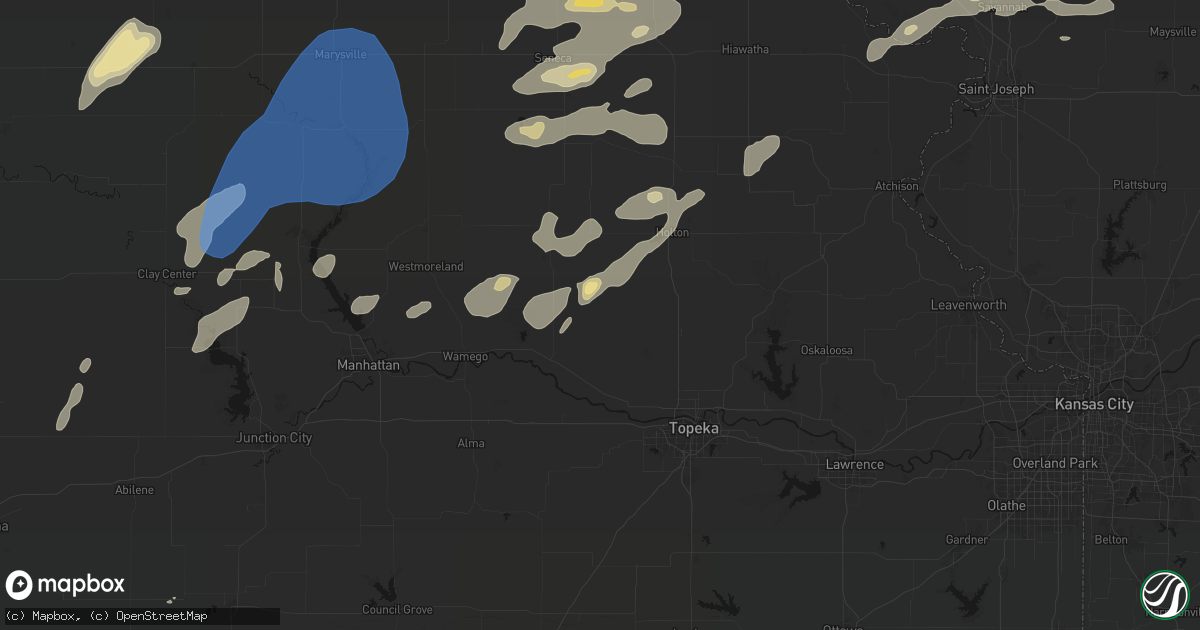 Hail map in Delia, KS on June 4, 2026