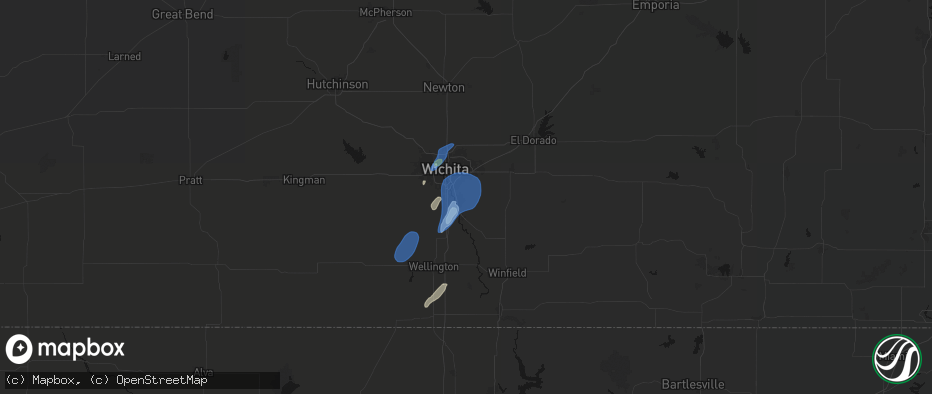 Hail map in Derby, KS on June 4, 2026