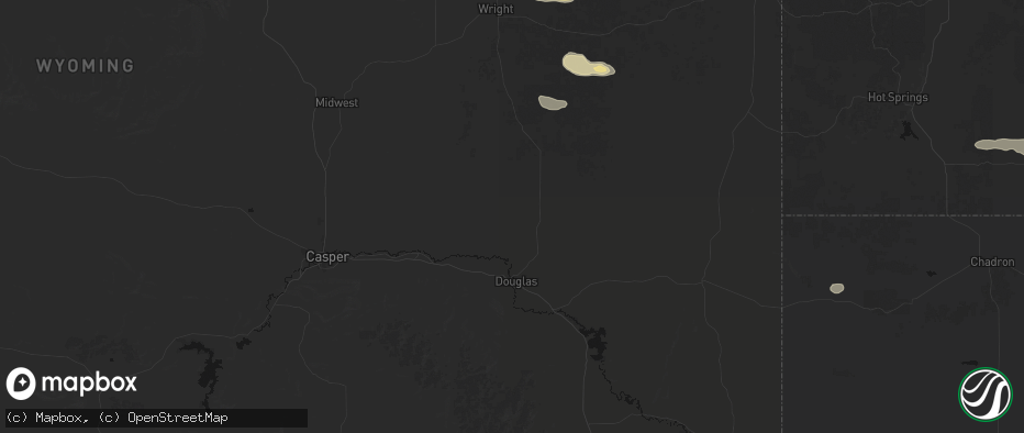 Hail map in Douglas, WY on June 4, 2026