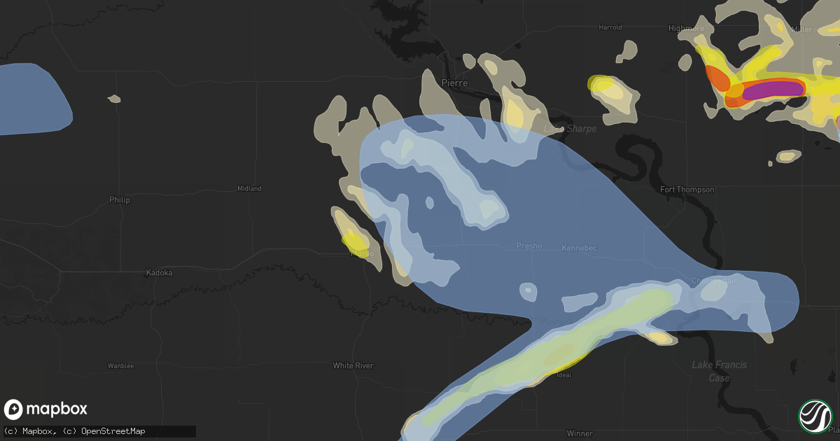 Hail map in Draper, SD on June 4, 2026