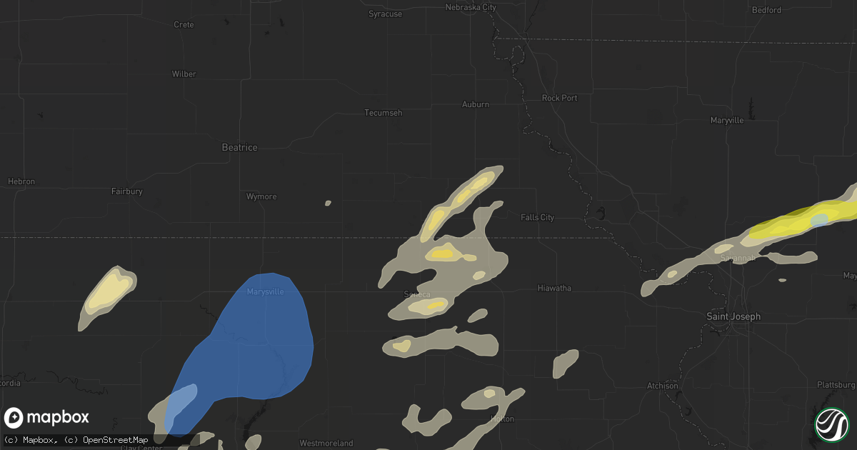 Hail map in Du Bois, NE on June 4, 2026