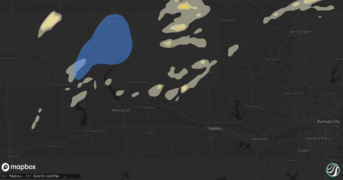 Hail map in Emmett, KS on June 4, 2026