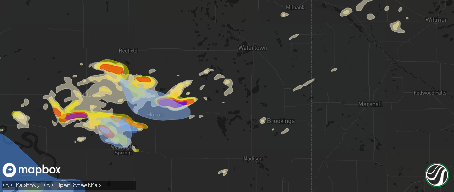 Hail map in Erwin, SD on June 4, 2026