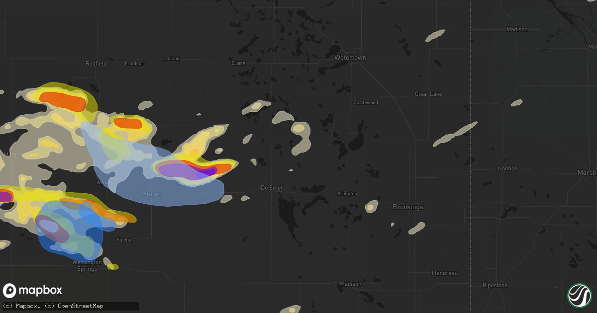 Hail map in Erwin, SD on June 4, 2026
