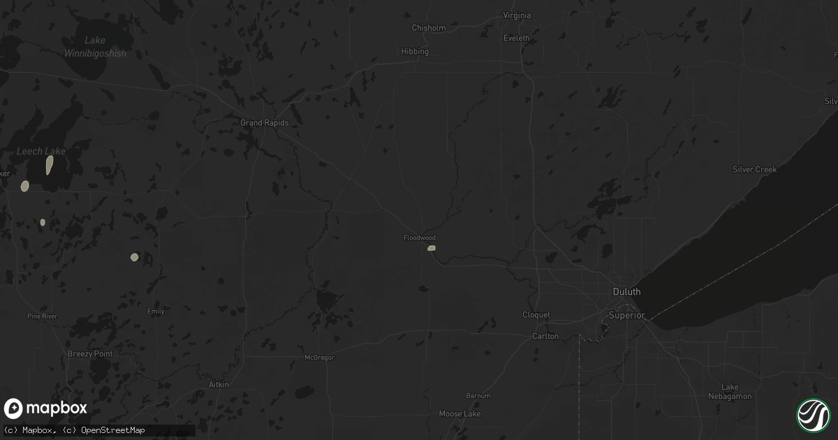 Hail map in Floodwood, MN on June 4, 2026