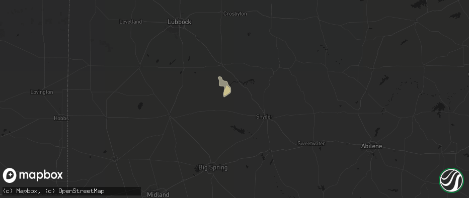 Hail map in Fluvanna, TX on June 4, 2026