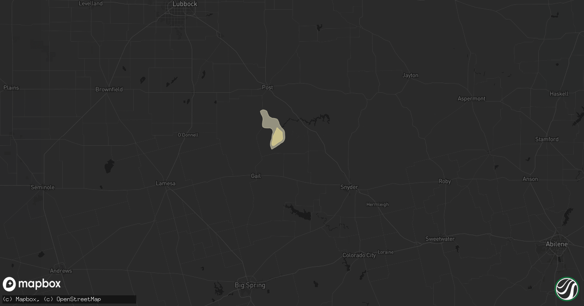 Hail map in Fluvanna, TX on June 4, 2026