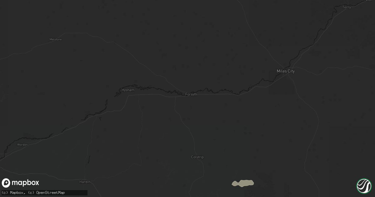 Hail map in Forsyth, MT on June 4, 2026