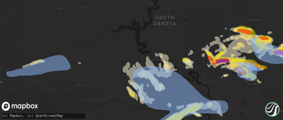 Hail map in Fort Pierre, SD on June 4, 2026