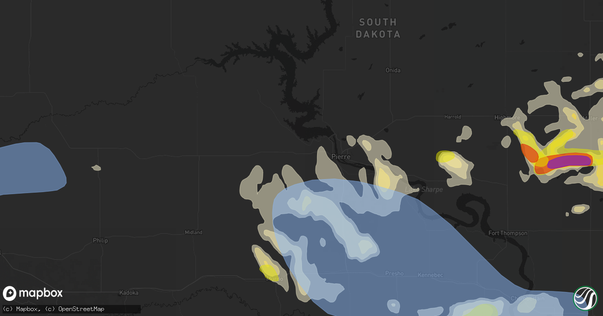 Hail map in Fort Pierre, SD on June 4, 2026