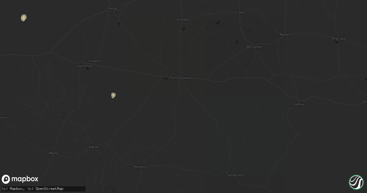 Hail map in Fort Stockton, TX on June 4, 2026